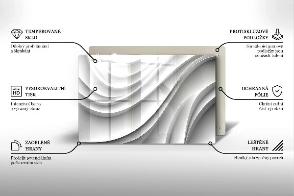 Üveg vágódeszka Geometriai vonalak