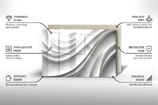 Üveg vágódeszka Geometriai vonalak