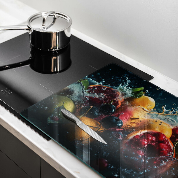 Üveg vágódeszka Gyümölcsök vízben