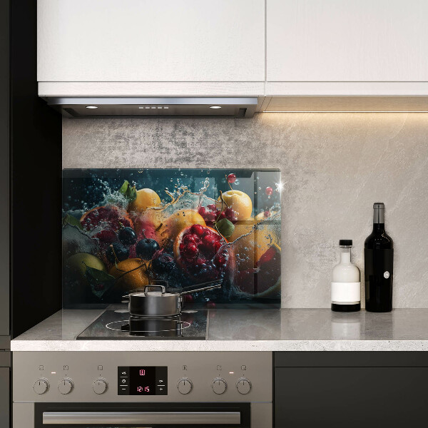 Üveg vágódeszka Gyümölcsök vízben