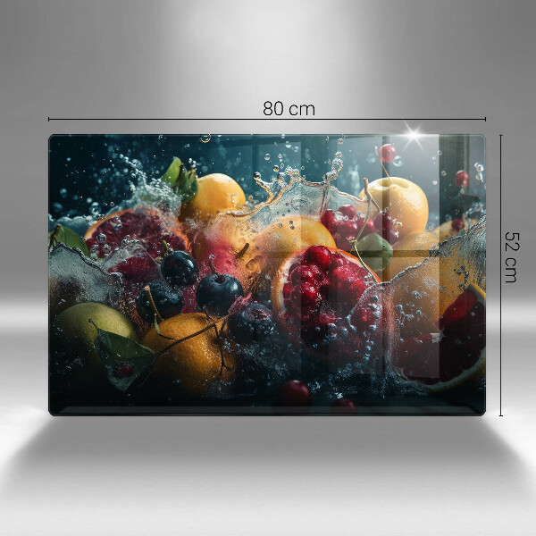 Üveg vágódeszka Gyümölcsök vízben