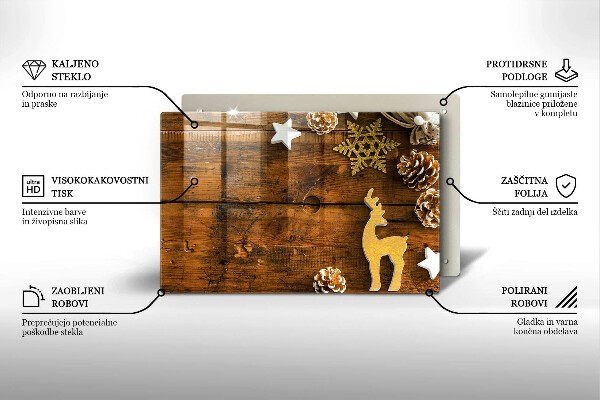 Üveg vágódeszka karácsonyi díszek