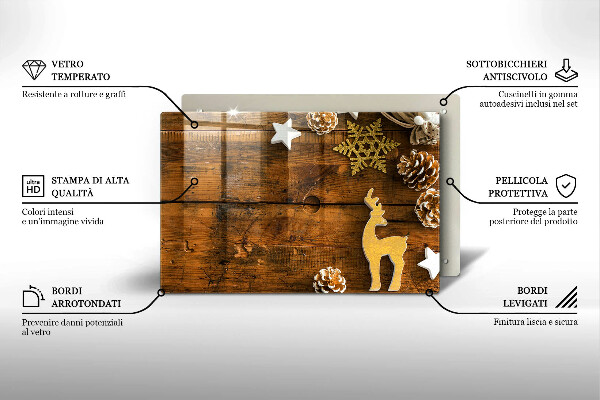 Üveg vágódeszka karácsonyi díszek