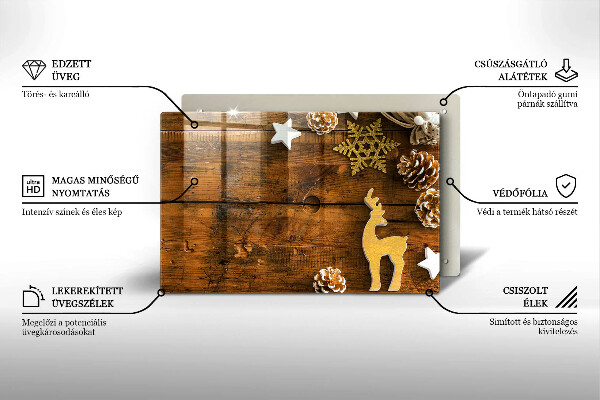 Üveg vágódeszka karácsonyi díszek