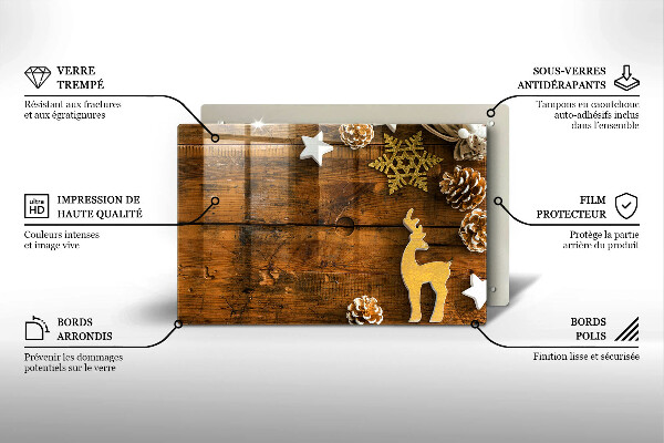 Üveg vágódeszka karácsonyi díszek