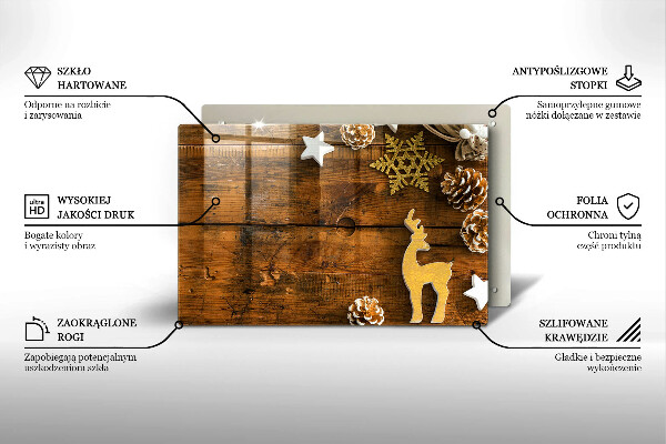 Üveg vágódeszka karácsonyi díszek