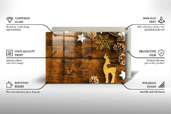 Üveg vágódeszka karácsonyi díszek