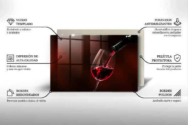 Üveg vágódeszka Egy pohár bor