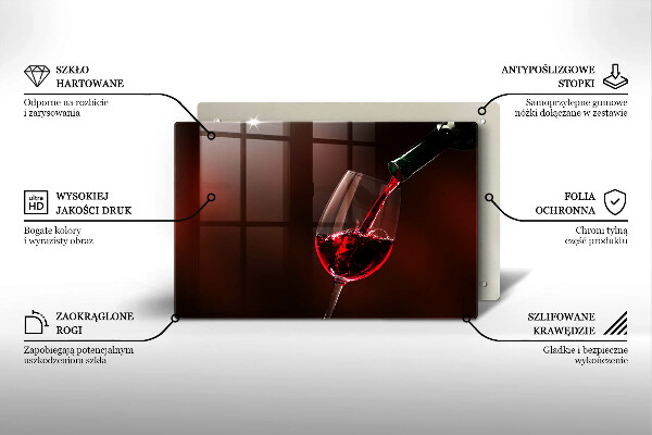 Üveg vágódeszka Egy pohár bor
