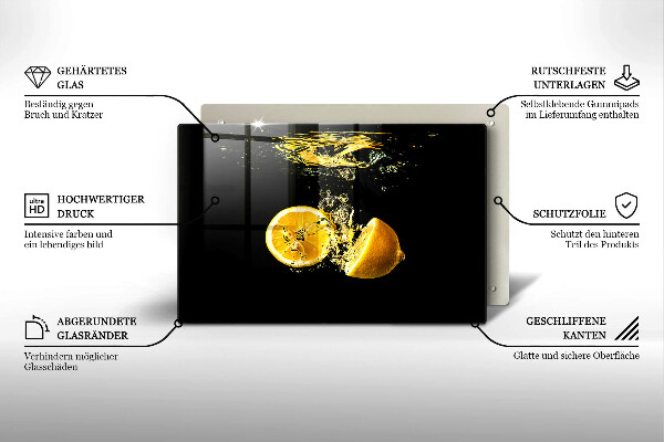 Üveg vágódeszka Lédús citrom gyümölcs