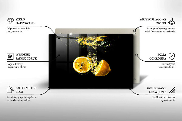 Üveg vágódeszka Lédús citrom gyümölcs