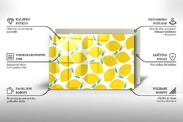 Üveg vágódeszka Rajzfilm citrom