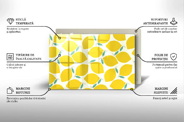 Üveg vágódeszka Rajzfilm citrom