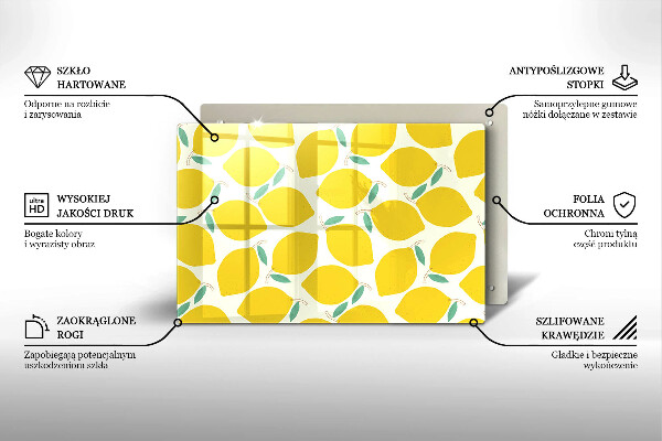 Üveg vágódeszka Rajzfilm citrom