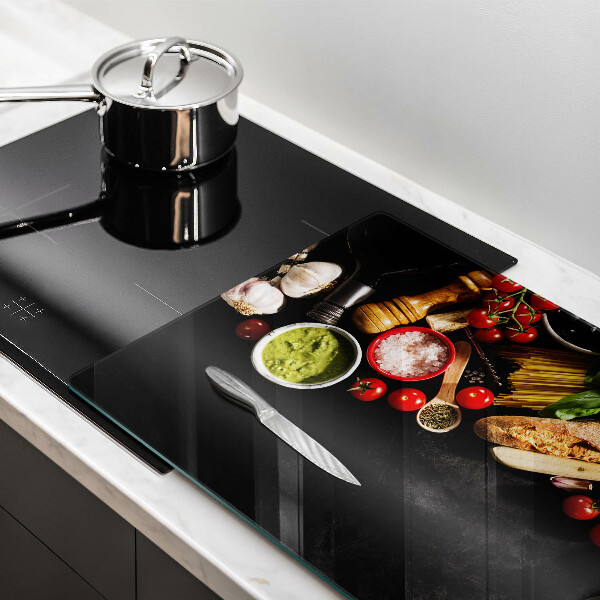 Üveg vágódeszka Olasz alapanyagok és fűszerek