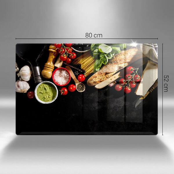 Üveg vágódeszka Olasz alapanyagok és fűszerek