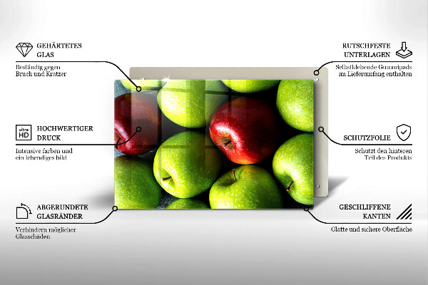 Üveg vágódeszka Lédús alma