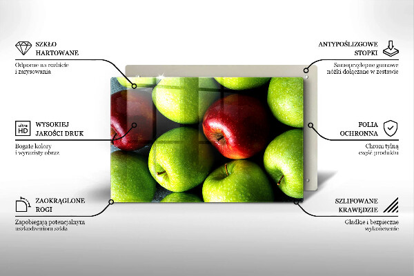 Üveg vágódeszka Lédús alma