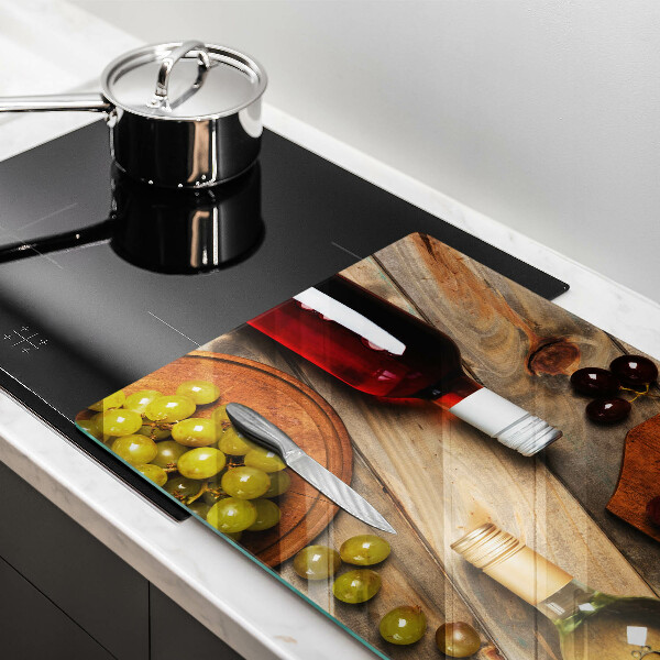 Üveg vágódeszka Borosüvegek és szőlő