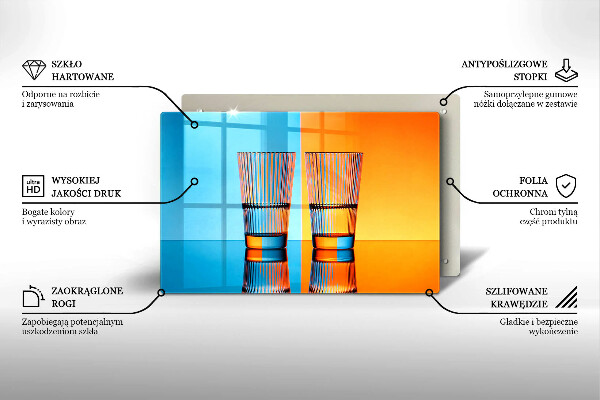 Üveg vágódeszka Két pohár vizet