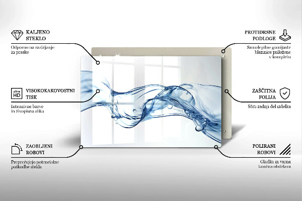 Üveg vágódeszka Kristályvíz