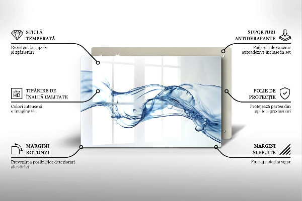 Üveg vágódeszka Kristályvíz