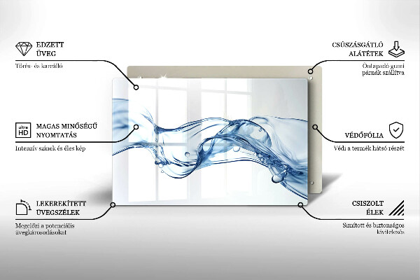 Üveg vágódeszka Kristályvíz