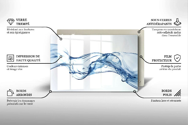 Üveg vágódeszka Kristályvíz