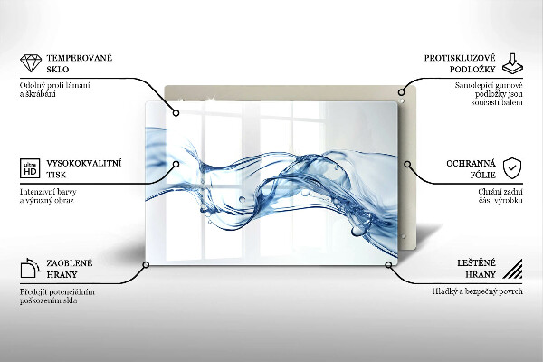 Üveg vágódeszka Kristályvíz