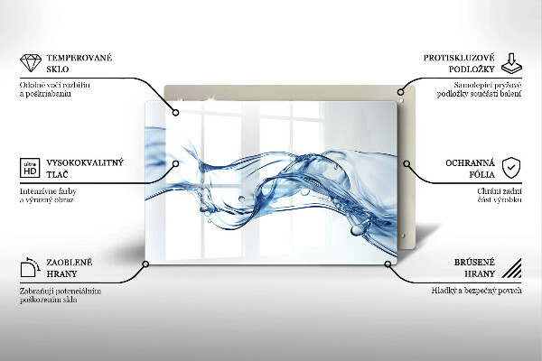 Üveg vágódeszka Kristályvíz