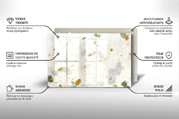 Üveg vágódeszka Lehulló levelek