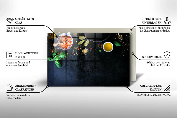 Üveg vágódeszka Fűszertálak