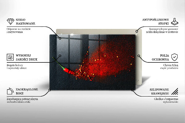 Üveg vágódeszka Csili paprika