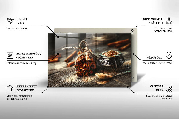 Üveg vágódeszka Vanília hüvely