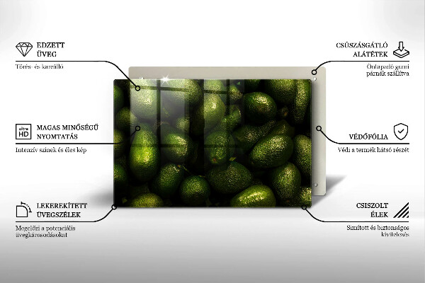 Üveg vágódeszka Avokádó gyümölcs