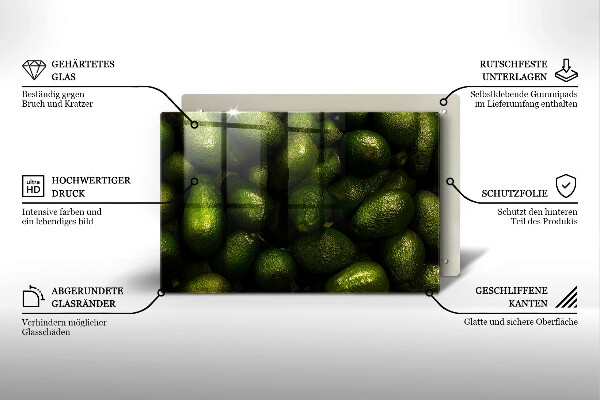 Üveg vágódeszka Avokádó gyümölcs