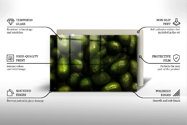 Üveg vágódeszka Avokádó gyümölcs