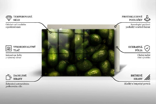 Üveg vágódeszka Avokádó gyümölcs