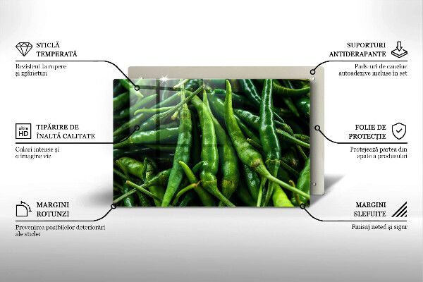 Üveg vágódeszka Borsó hüvely