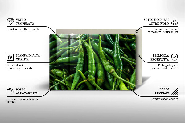 Üveg vágódeszka Borsó hüvely