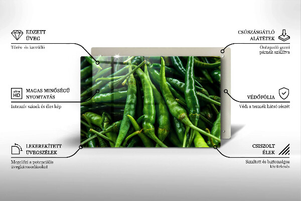 Üveg vágódeszka Borsó hüvely