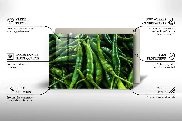 Üveg vágódeszka Borsó hüvely