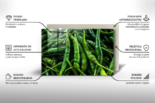 Üveg vágódeszka Borsó hüvely