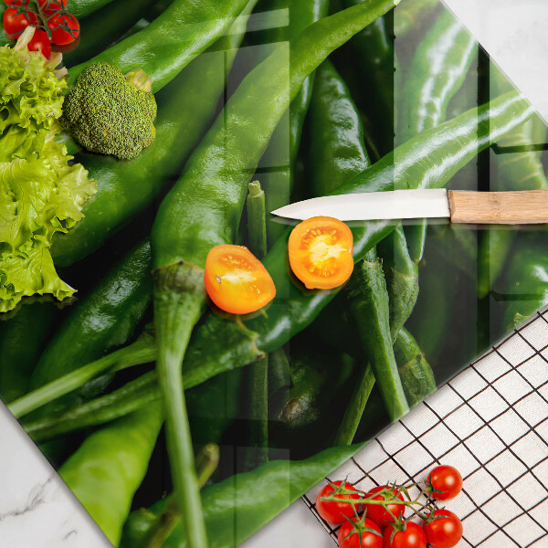 Üveg vágódeszka Borsó hüvely