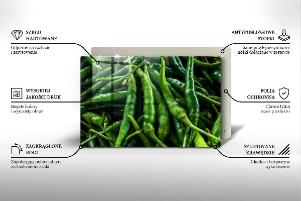 Üveg vágódeszka Borsó hüvely