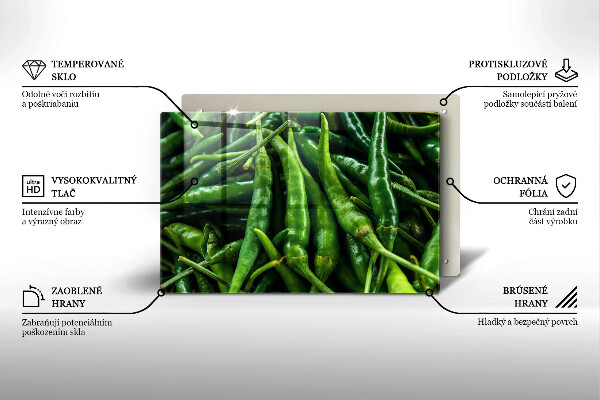 Üveg vágódeszka Borsó hüvely