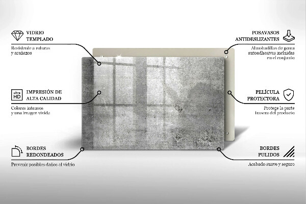 Üveg vágódeszka Beton textúra