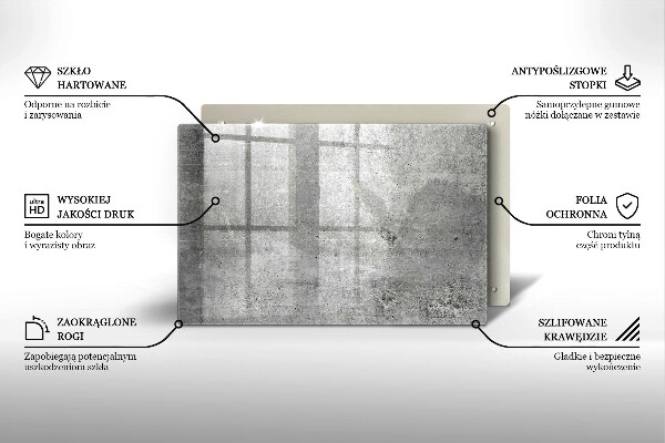 Üveg vágódeszka Beton textúra