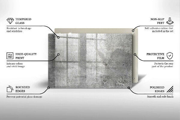 Üveg vágódeszka Beton textúra