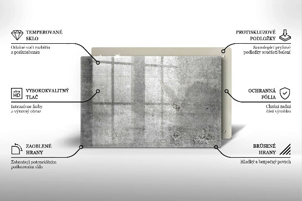 Üveg vágódeszka Beton textúra